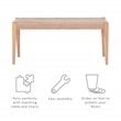Linon Patty Rubberwood Bench Handwoven Rope Seat 18