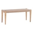 Linon Patty Rubberwood Bench Handwoven Rope Seat 18