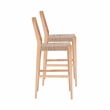 Linon Patty Rubberwood Barstools Handwoven Rope Seat Set of 2 in Natural Brown