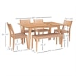 Linon Patty 6 Pce Wood Dining Set 4 Chairs and Bench with Woven Seats in Natural