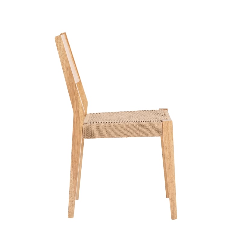 Linon Patty 6 Pce Wood Dining Set 4 Chairs and Bench with Woven Seats in Natural