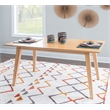 Linon Patty Five Piece Dining Set with Woven Seats in Natural Stained Wood
