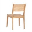 Linon Patty Five Piece Dining Set with Woven Seats in Natural Stained Wood