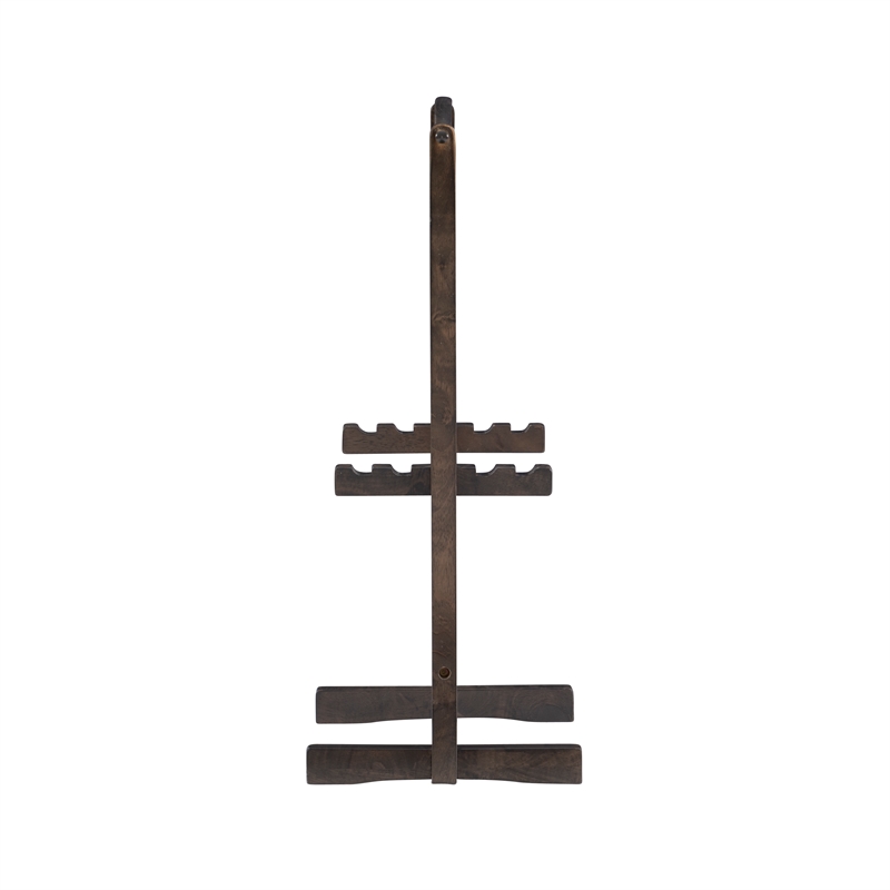 Linon Lisbon Five Piece Plank-Style Top Tray Table Set in Rustic Gray Wash Wood