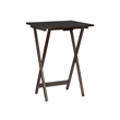 Linon Lisbon Five Piece Plank-Style Top Tray Table Set in Rustic Gray Wash Wood