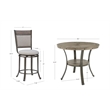 Linon Franklin 5 Pce Wood & Steel Gathering Counter Height Dining Set in Pewter