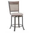 Linon Franklin 5 Pce Wood & Steel Gathering Counter Height Dining Set in Pewter