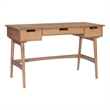 Linon Luca Desk 3 Drawers with Woven Rattan Panels in Natural Wood