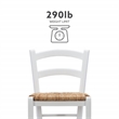 Linon Halton Set of 2 Counter Stools Handwoven Seats in White Beechwood