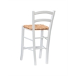 Linon Halton Set of 2 Counter Stools Handwoven Seats in White Beechwood