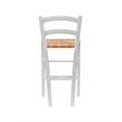 Linon Halton Set of 2 Counter Stools Handwoven Seats in White Beechwood