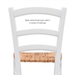 Linon Karsyn Set of Two Wood Side Chairs Ladder Back Rush Seat in White Finish
