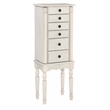 Linon Esther Wood Jewelry Armoire in Off White