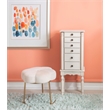 Linon Esther Wood Jewelry Armoire in Off White