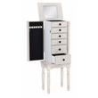 Linon Esther Wood Jewelry Armoire in Off White