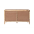 Linon Micah Cabinet Two Carved Doors 2 Shelves in Natural Stained Mango Wood