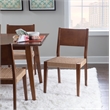 Linon Patty Seven Piece Dining Set with Woven Seats in Rich Brown Stained Wood