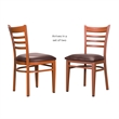 Linon Lassiter Set of 2 Side Chairs Faux Leather Seat Steel Frame in Honey Brown