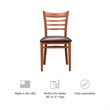 Linon Lassiter Set of 2 Side Chairs Faux Leather Seat Steel Frame in Honey Brown