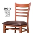 Linon Lassiter Set of 2 Side Chairs Faux Leather Seat Steel Frame in Honey Brown
