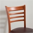 Linon Lassiter Set of 2 Side Chairs Faux Leather Seat Steel Frame in Honey Brown