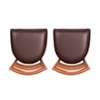 Linon Lassiter Set of 2 Side Chairs Faux Leather Seat Steel Frame in Honey Brown
