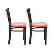 Linon Lassiter Set of 2 Side Chairs Faux Leather Seat Antique Bronze Steel Frame