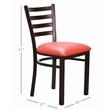 Linon Lassiter Set of 2 Side Chairs Faux Leather Seat Antique Bronze Steel Frame