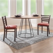 Linon Lassiter Set of 2 Side Chairs Faux Leather Seat Antique Bronze Steel Frame