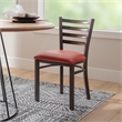 Linon Lassiter Set of 2 Side Chairs Faux Leather Seat Antique Bronze Steel Frame