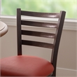 Linon Lassiter Set of 2 Side Chairs Faux Leather Seat Antique Bronze Steel Frame