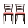 Linon Lassiter Set of 2 Side Chairs Faux Leather Seat Antique Bronze Steel Frame