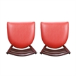 Linon Lassiter Set of 2 Side Chairs Faux Leather Seat Antique Bronze Steel Frame