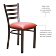 Linon Lassiter Set of 2 Side Chairs Faux Leather Seat Antique Bronze Steel Frame