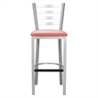 Linon Lassiter Metal Set of Two Barstools in Silver