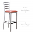Linon Lassiter Metal Set of Two Barstools in Silver