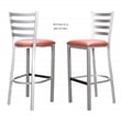 Linon Lassiter Metal Set of Two Barstools in Silver