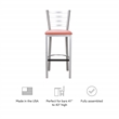 Linon Lassiter Metal Set of Two Barstools in Silver