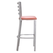 Linon Lassiter Metal Set of Two Barstools in Silver