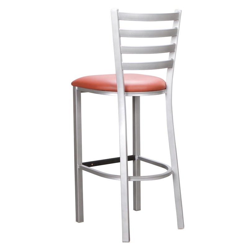 Linon Lassiter Metal Set of Two Barstools in Silver