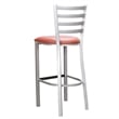 Linon Lassiter Metal Set of Two Barstools in Silver