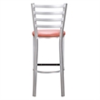 Linon Lassiter Metal Set of Two Barstools in Silver