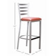Linon Lassiter Metal Set of Two Barstools in Silver