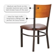 Linon Hoda Set of 2 Side Chairs Brown Faux Leather Seats with Brown Steel Frame