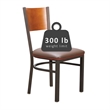 Linon Hoda Set of 2 Side Chairs Brown Faux Leather Seats with Brown Steel Frame