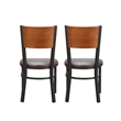 Linon Hoda Set of 2 Side Chairs Brown Faux Leather Seats with Brown Steel Frame