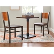 Linon Hoda Set of 2 Side Chairs Brown Faux Leather Seats with Brown Steel Frame