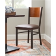 Linon Hoda Set of 2 Side Chairs Brown Faux Leather Seats with Brown Steel Frame