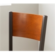 Linon Hoda Set of 2 Side Chairs Brown Faux Leather Seats with Brown Steel Frame