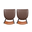Linon Hoda Set of 2 Side Chairs Brown Faux Leather Seats with Brown Steel Frame